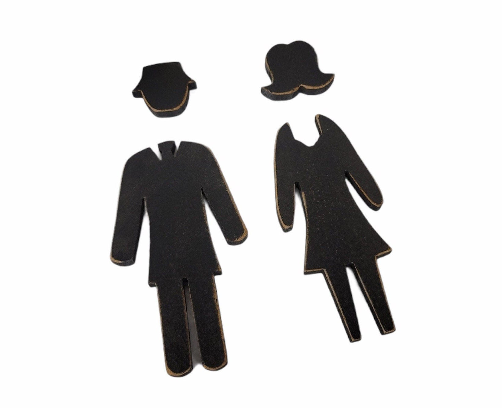 Bathroom Sign Wooden Man And Woman Figures – Wainfleet Trading Post