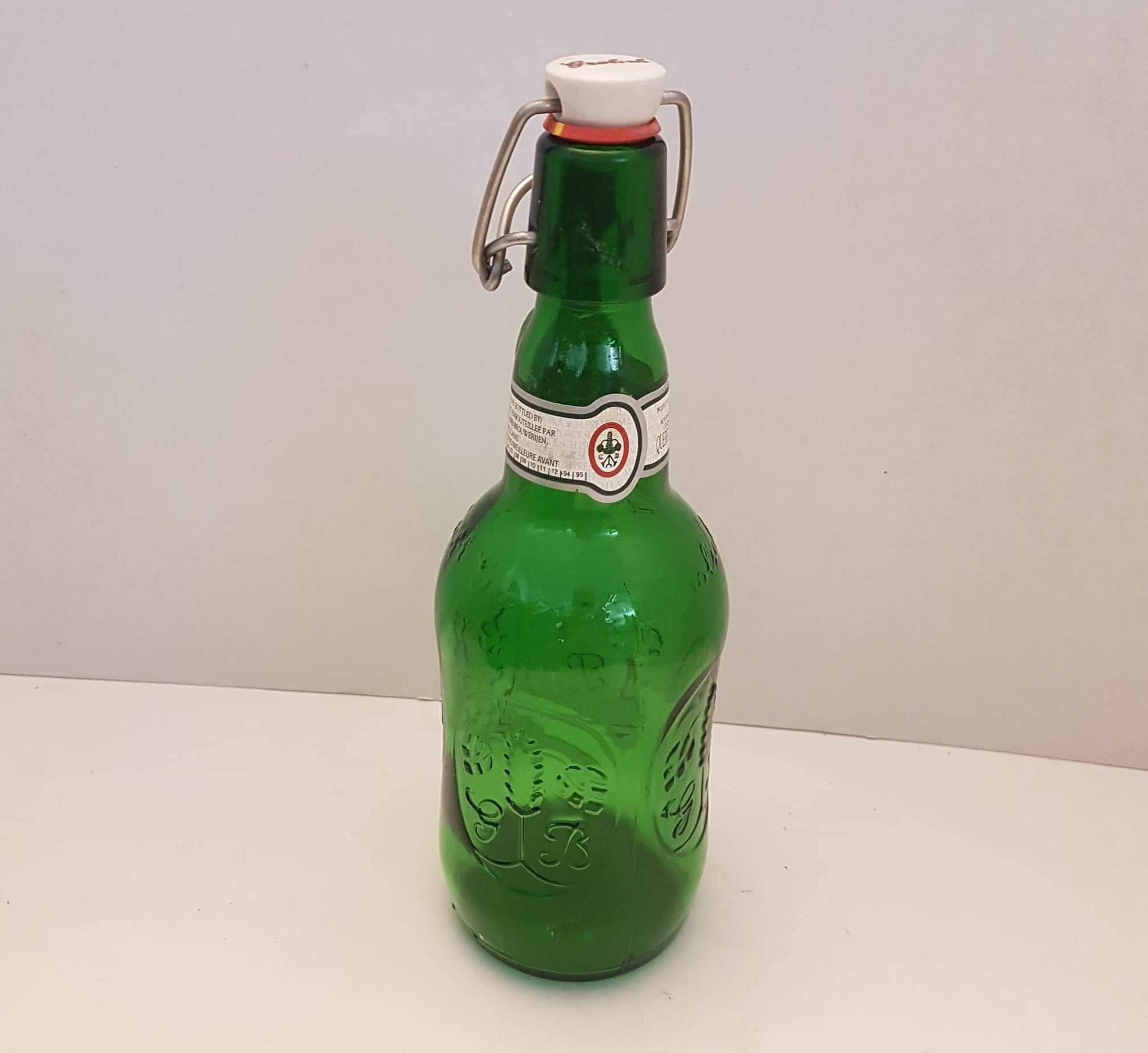 beer bottle vintage grolsch green glass with porcelain swing lock bottle stopper