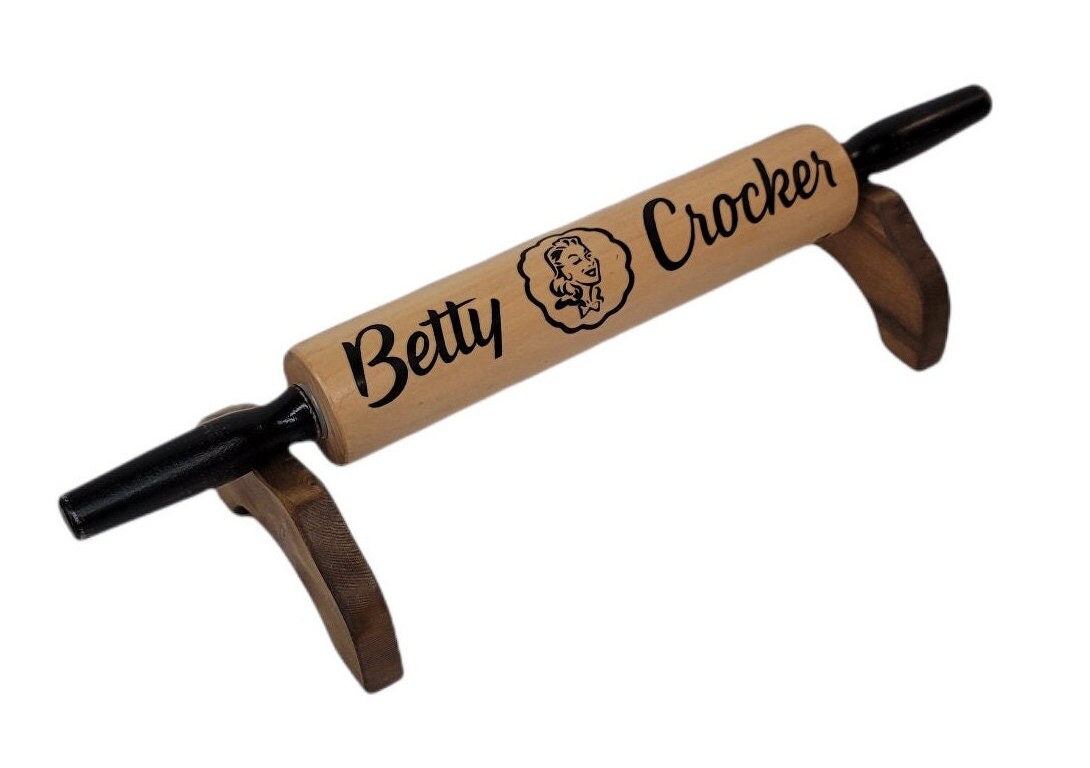 rolling pin betty crocker farmhouse kitchen decor baking gift