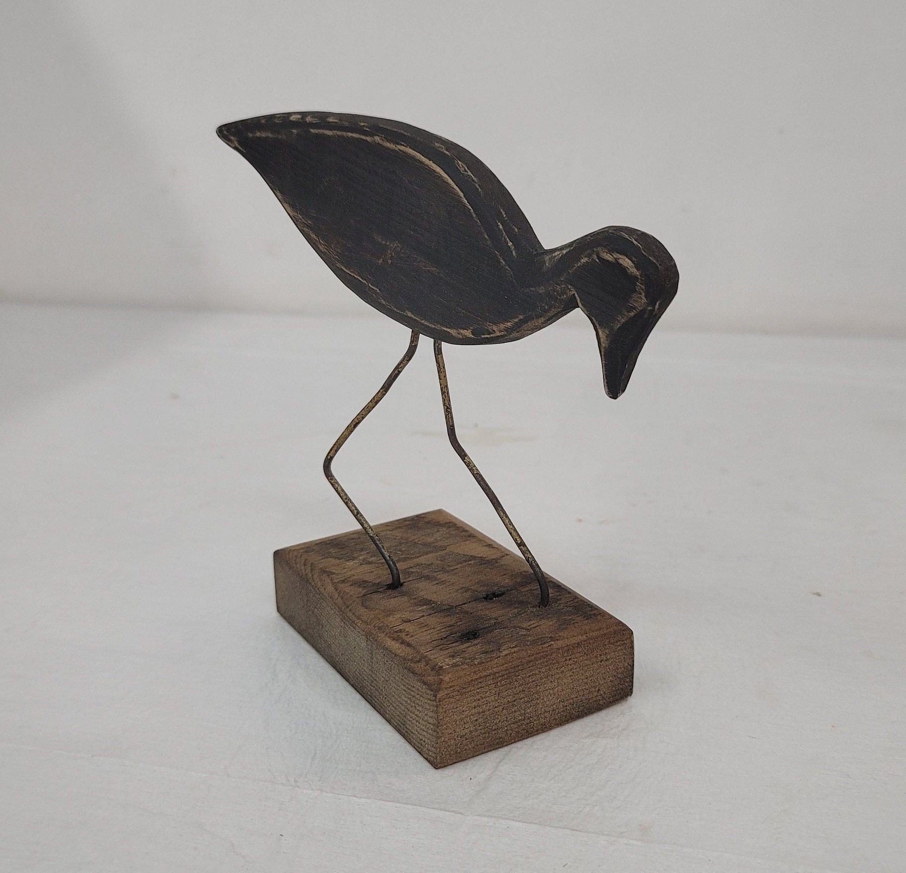 wooden decoy shorebird folk art hunting decoy