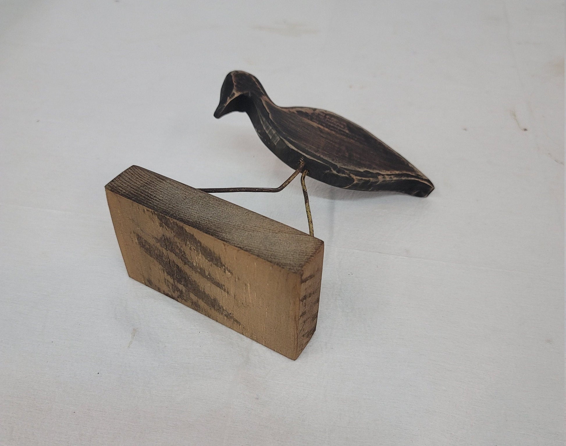 wooden decoy shorebird folk art hunting decoy