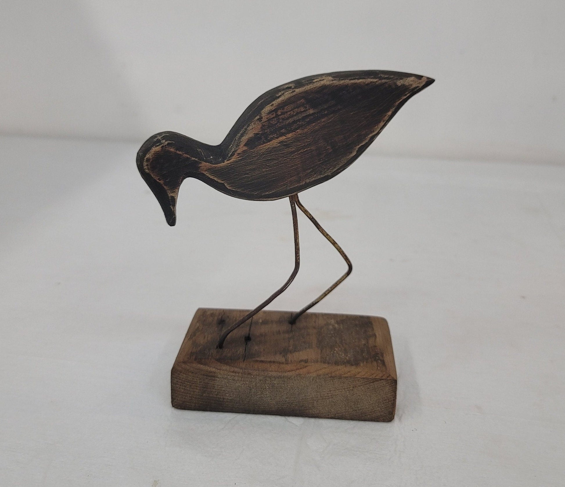 wooden decoy shorebird folk art hunting decoy