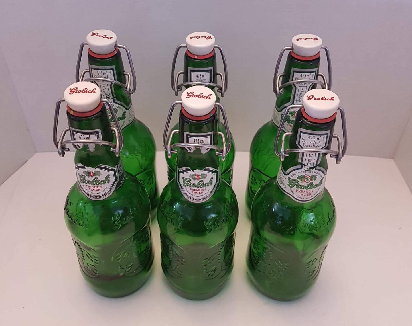 beer bottle vintage grolsch green glass with porcelain swing lock bottle stopper