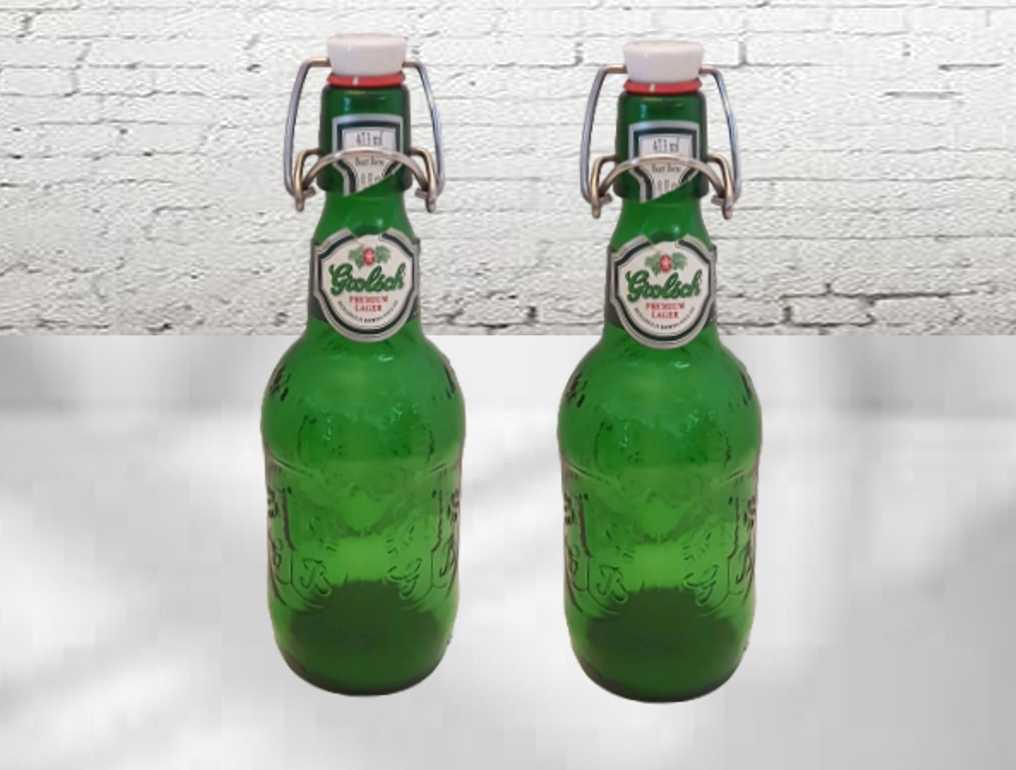beer bottle vintage grolsch green glass with porcelain swing lock bottle stopper