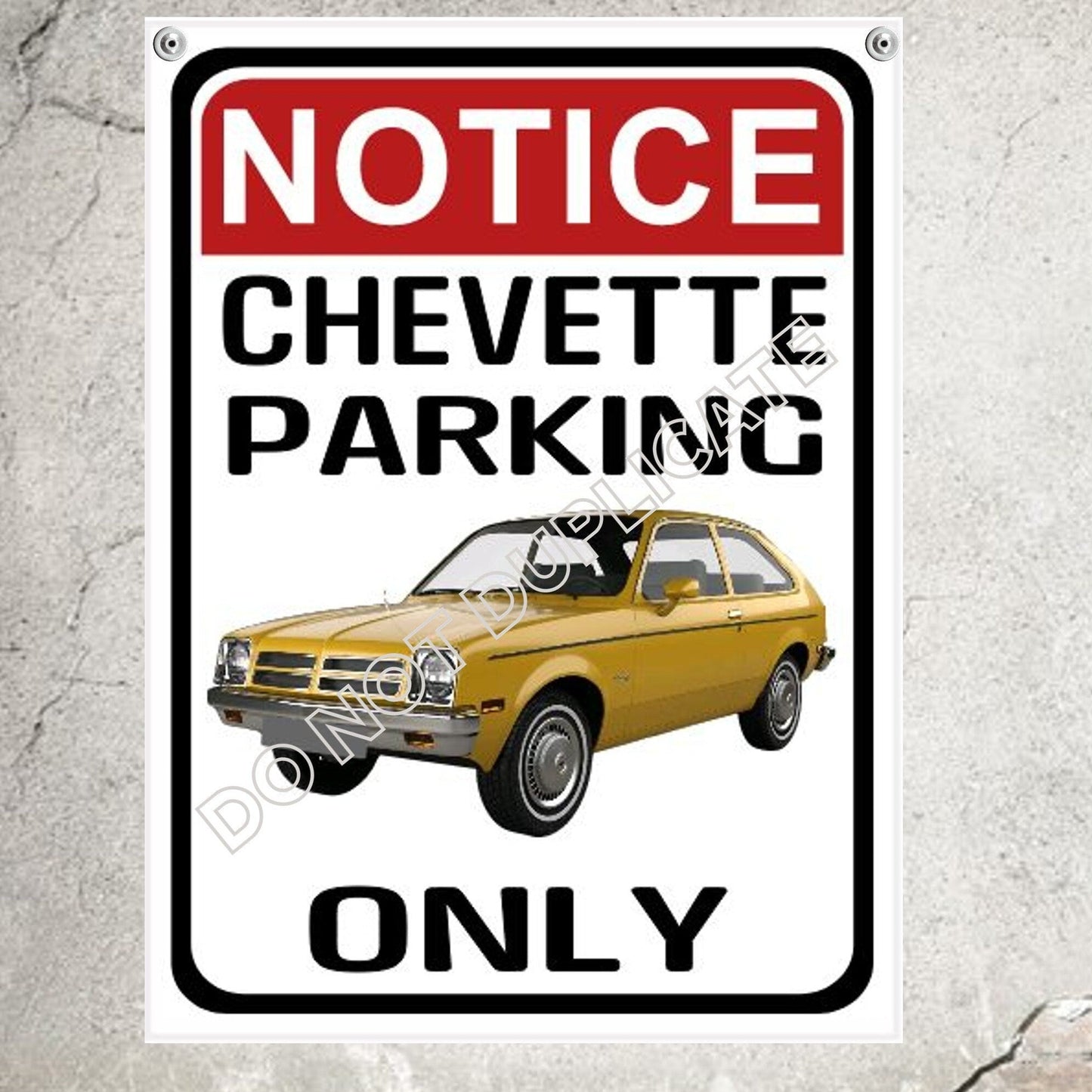 parking sign chevette parking only chevrolet parking sign