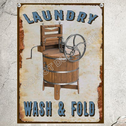 laundry sign wash and fold rustic laundry room  decor