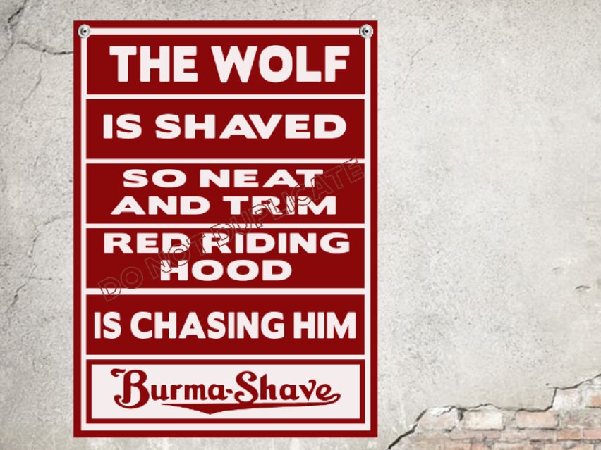 burma shave barber sign vintage shaving advertising