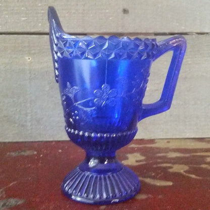 creamer cobalt blue glass