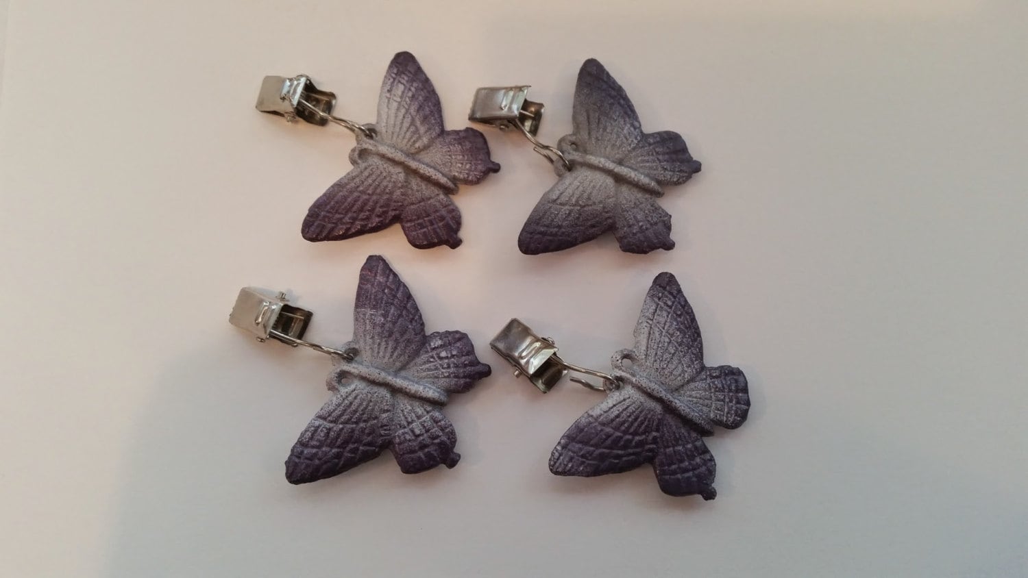 table cloth / curtain weights butterflies purple and white