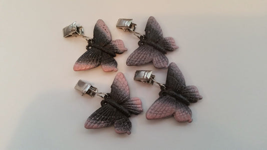 table cloth / curtain weights butterflies black and pink