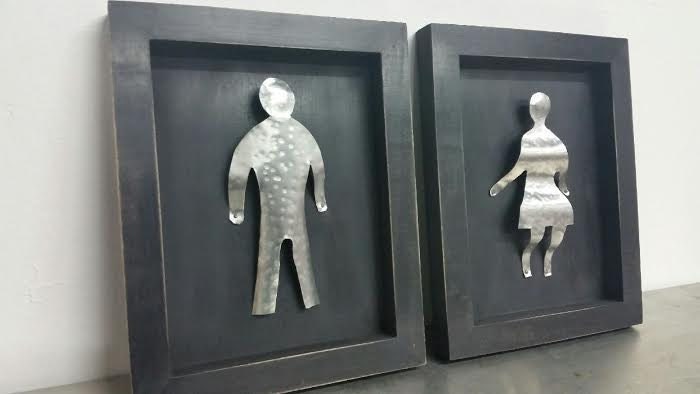 mens and womans bathroom restrooms sign