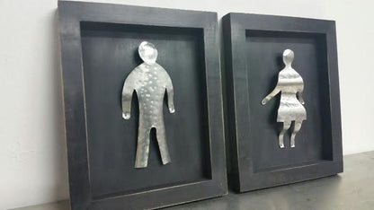 mens and womans bathroom restrooms sign