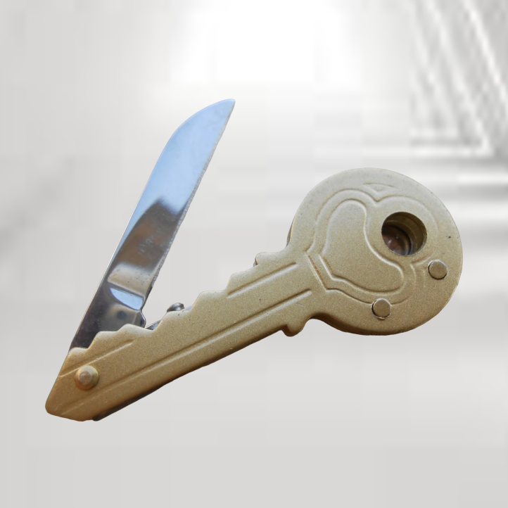 Key Shaped Folding Pocket Letter Opener Keychain