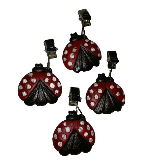 Ladybug Tablecloth Weights with Metal Clips for Outdoor Garden Party Picnic Table Covers