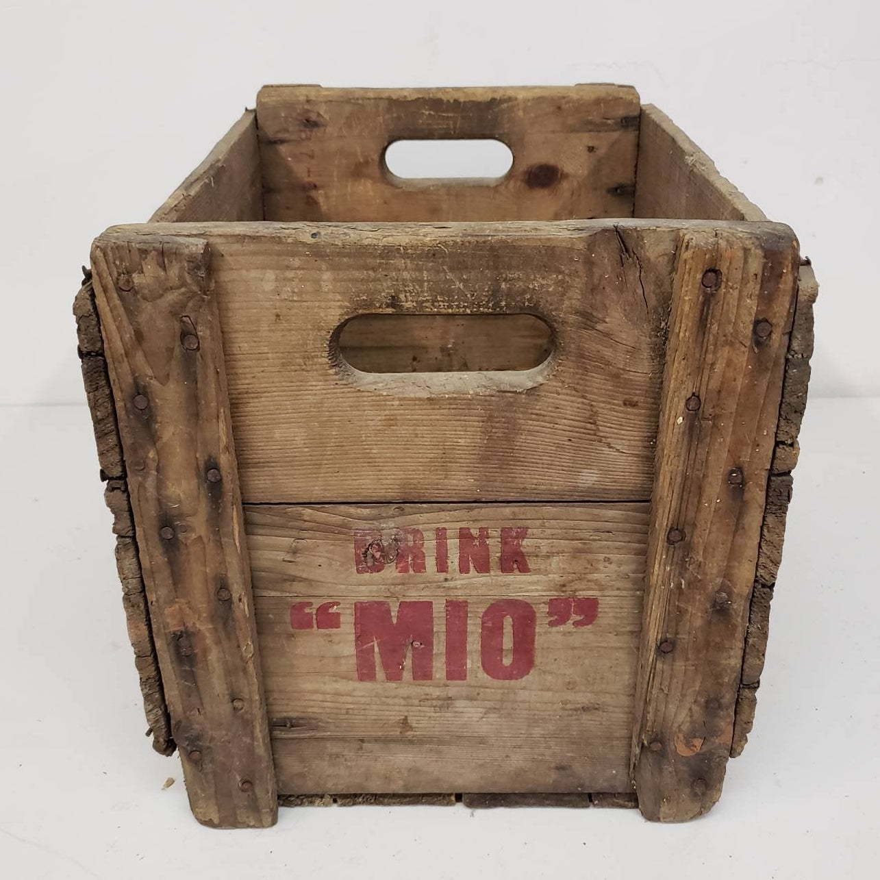mio crate vintage wooden soda delivery box