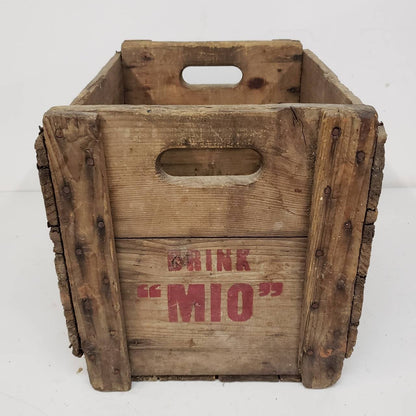 mio crate vintage wooden soda delivery box