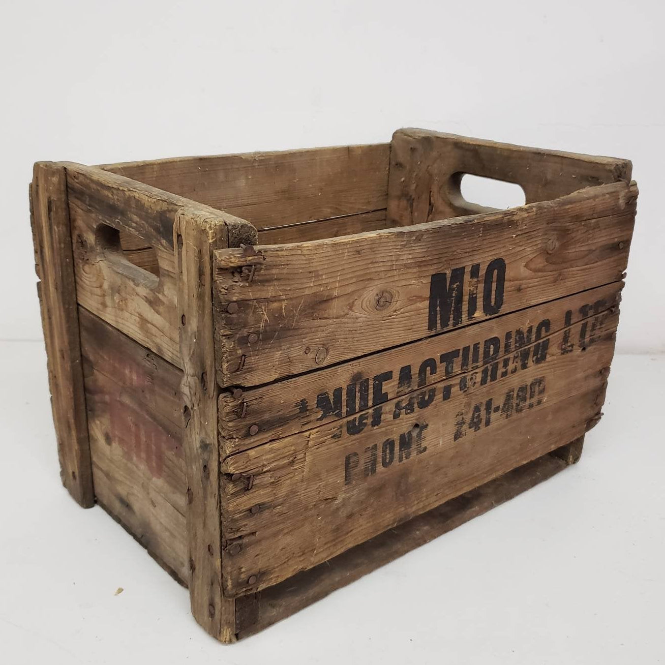 mio crate vintage wooden soda delivery box