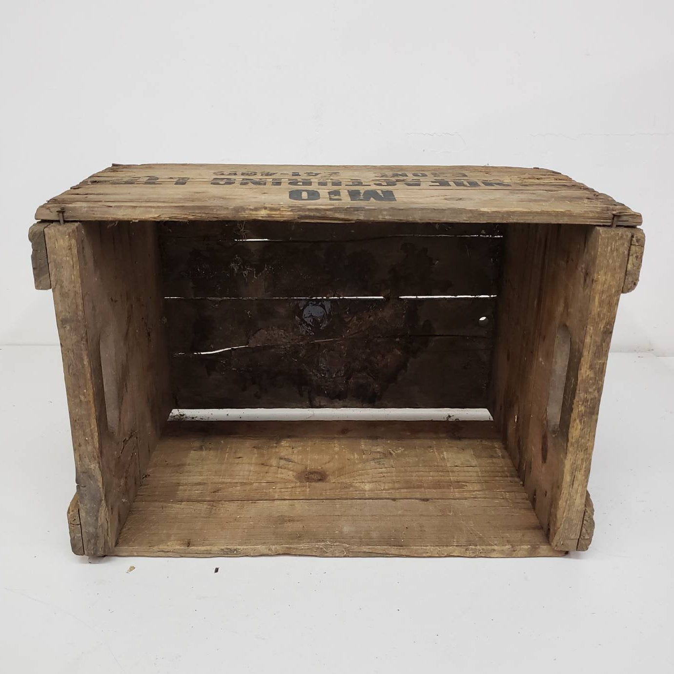mio crate vintage wooden soda delivery box