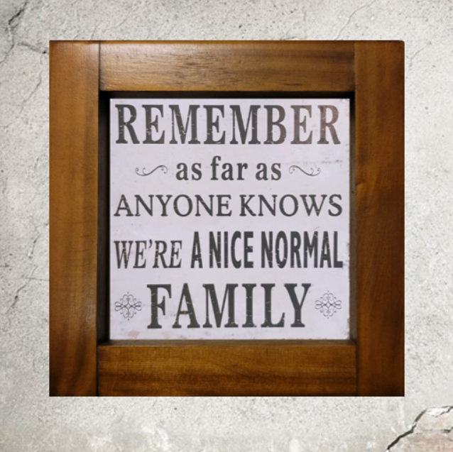 Cute Little Home Decor Sign Remember We're A Nice Normal Family Sign