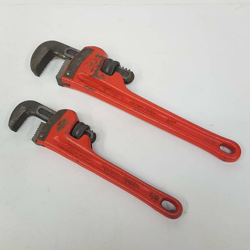ridgid pipe wrench adjustable heavy duty pair of plumbers wrenches