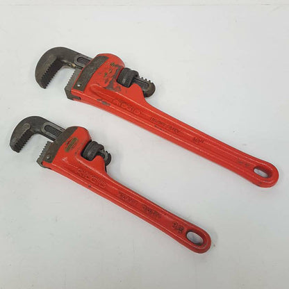 ridgid pipe wrench adjustable heavy duty pair of plumbers wrenches