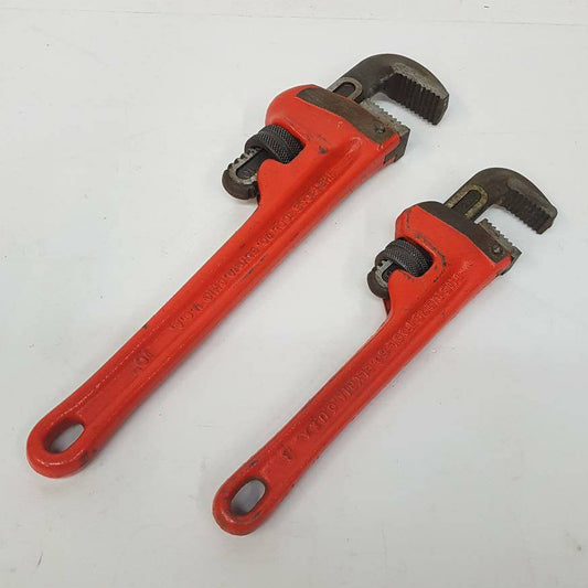 ridgid pipe wrench adjustable heavy duty pair of plumbers wrenches