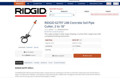 ridgid soil pipe cutter ridgid 206