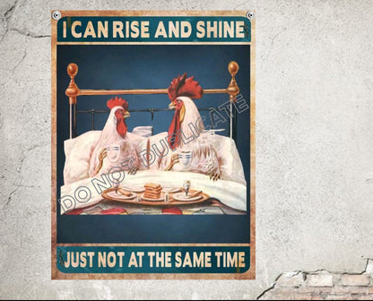 chicken sign rise and shine chicken coop decor