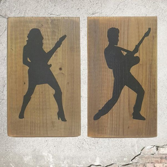 Bathroom Signs Rock And Roll Figures