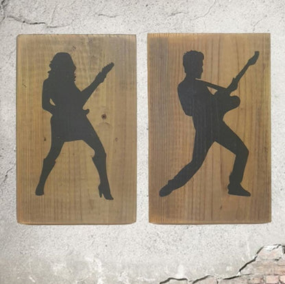 Bathroom Signs Rock And Roll Figures