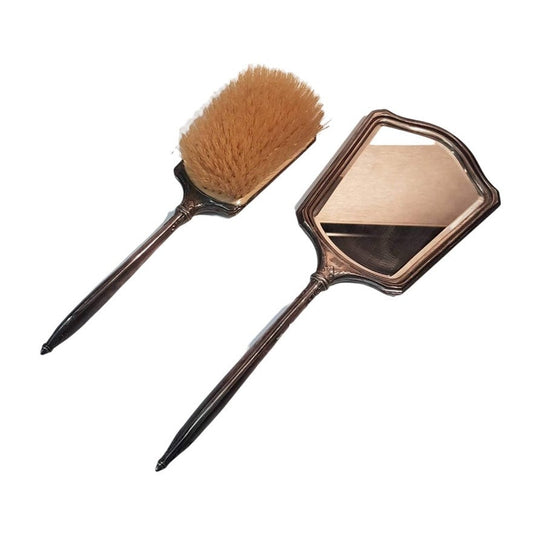 sterling silver boudoir dresser set brush  and mirror set  vanity set