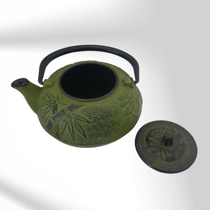 Japanese Teapot Bamboo Motif Cast Iron