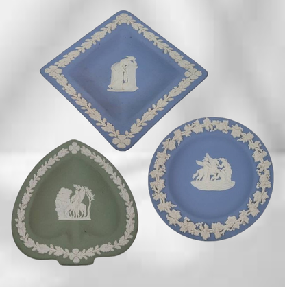 3 Antique Wedgewood Trays Collectible Art Pottery