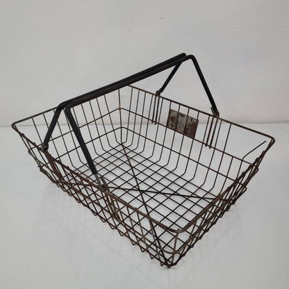 wire garden harvest basket vintage shopping basket farmhouse decor