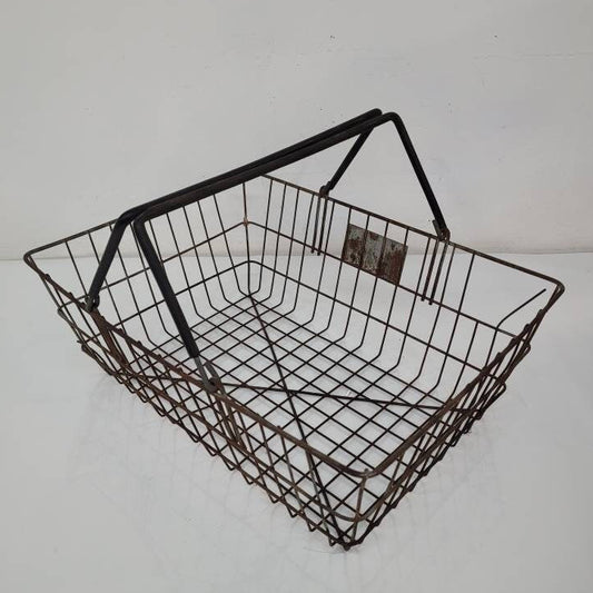 wire garden harvest basket vintage shopping basket farmhouse decor