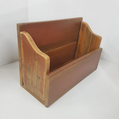 wood crate hand crafted kitchen organizer