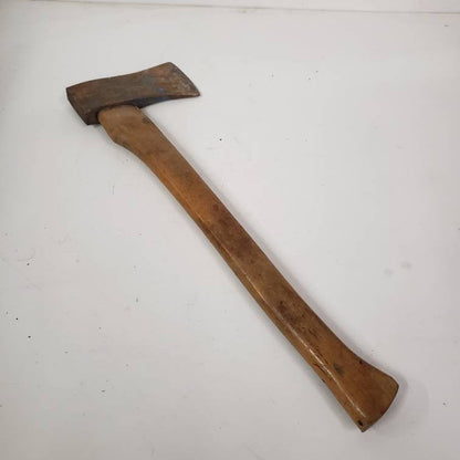 woodcutting axe steel head wooden handle